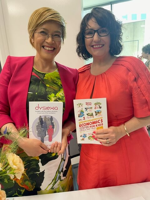 Helen with Dr. Shae Maria Wissell at her book launch event.