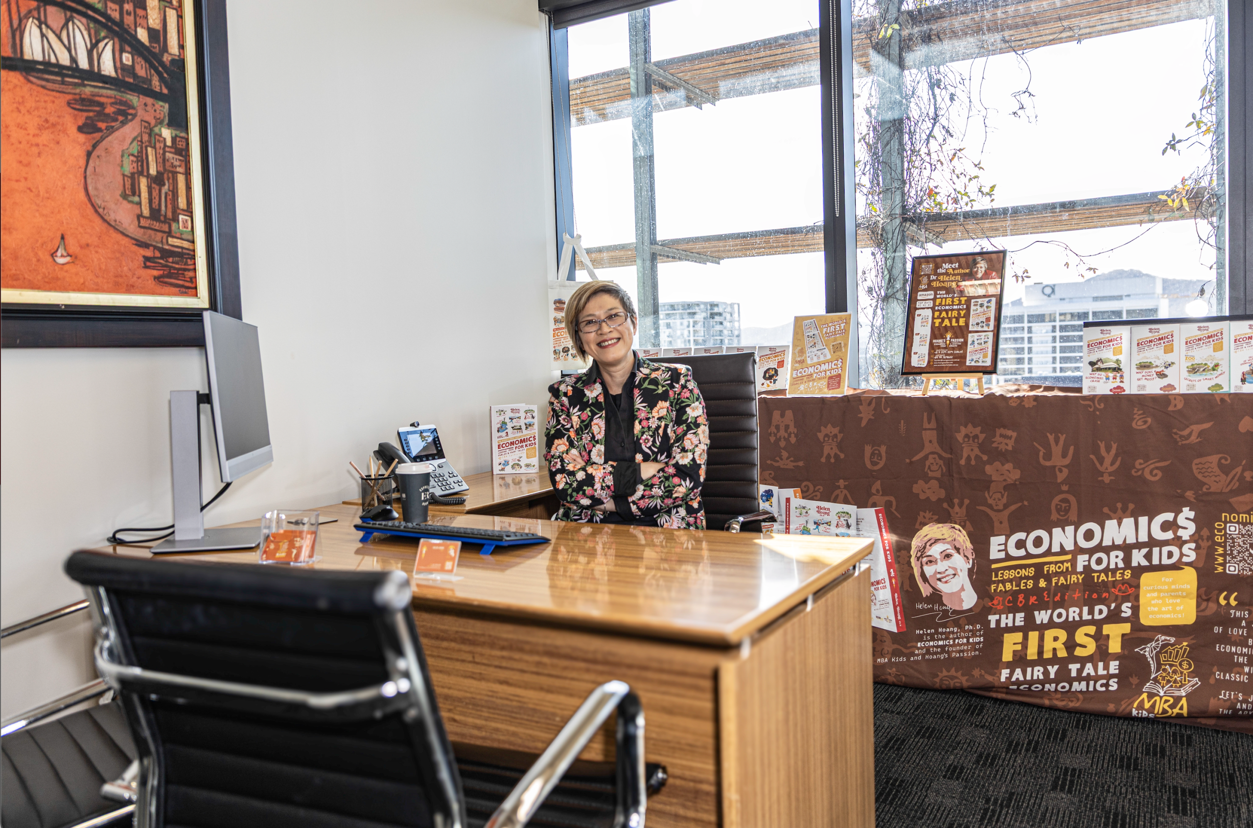 Dr Helen in Economics For Kids Office